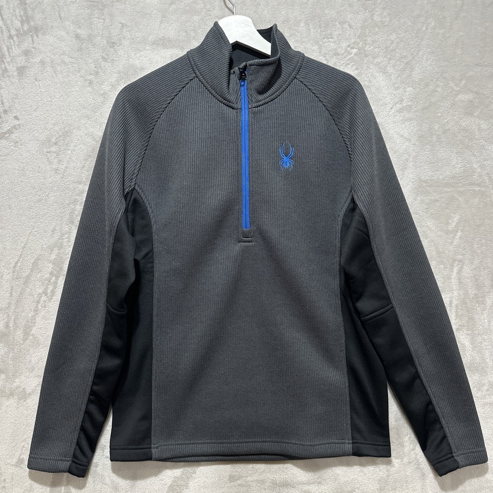 Spyder Sweatshirt Mens M Outbound 1/4 Zip Core Pullover Thermal Grey Long Sleeve